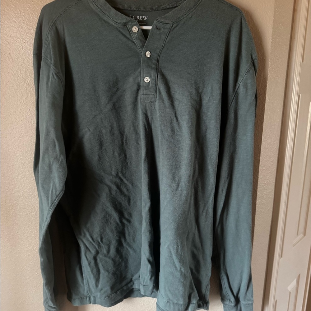 J. Crew Dark Green Long Sleeve Henley